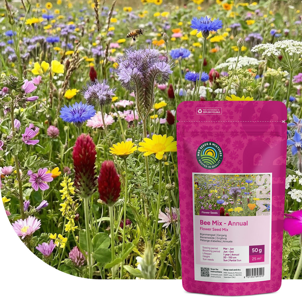 Mélange de fleurs pour abeilles annuelles