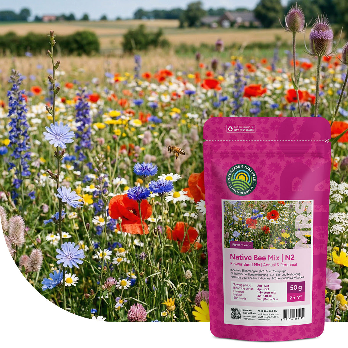 Type N2 – Mélange de prairies fleuries pour abeilles