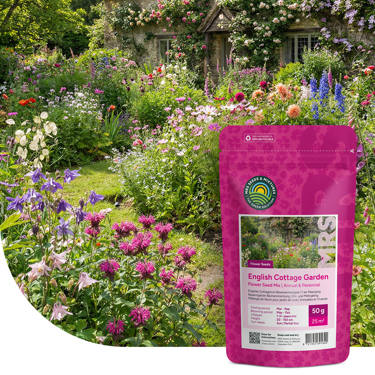 Mélange de fleurs de cottage-garden anglais