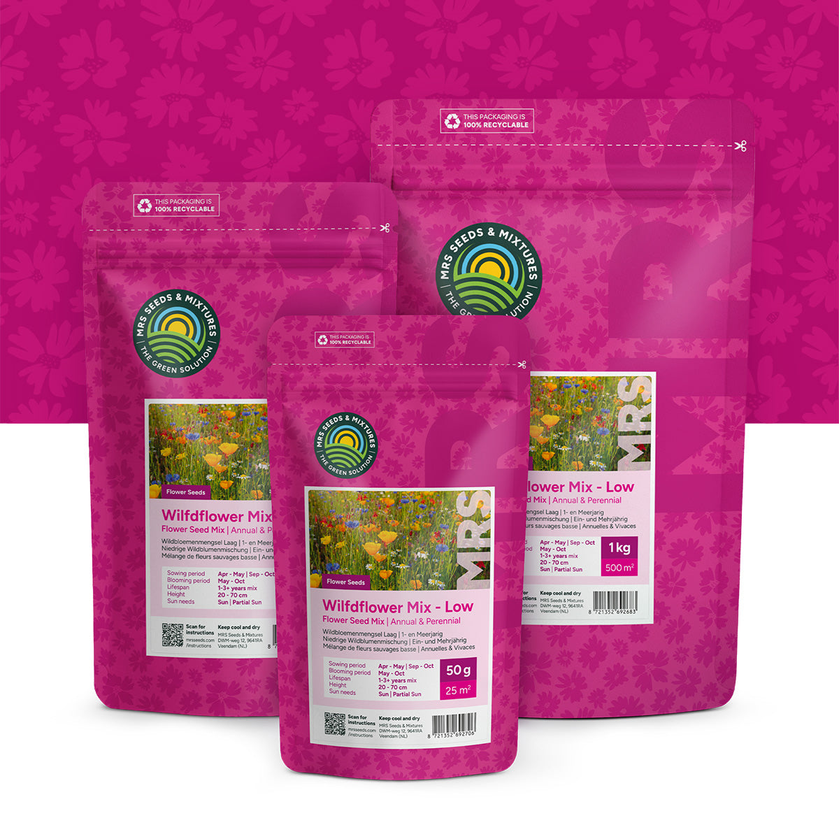 Mélange prairie sauvage basse - annuelles et vivaces