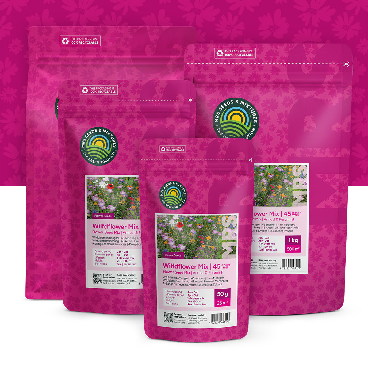 Mélange de fleurs sauvages annuelles et vivaces - 45 espèces