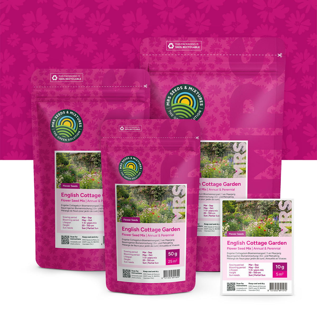 Mélange de fleurs de cottage-garden anglais