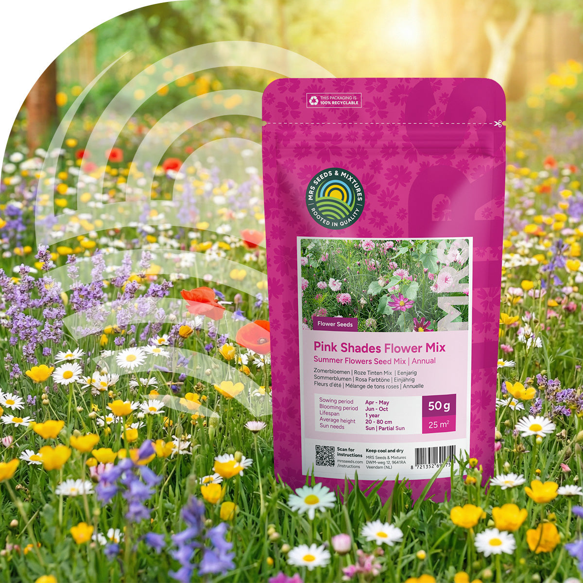 Fleurs d'été – Mélange de tons roses