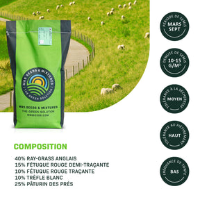 MRS Seeds & Mixtures Digues 1 - 15 kg | Herbe savoureuse pour le pâturage [fr]